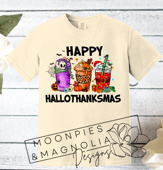 HAPPY HALLOTHANKSMAS COMFORT COLOR T-SHIRT