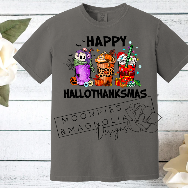 HAPPY HALLOTHANKSMAS COMFORT COLOR T-SHIRT