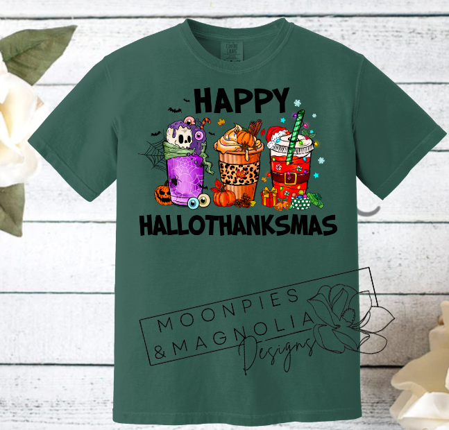 HAPPY HALLOTHANKSMAS COMFORT COLOR T-SHIRT