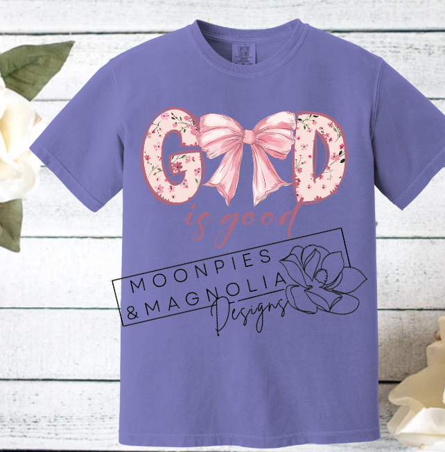 GOD IS GOOD BOW COMFORT COLOR T-SHIRT