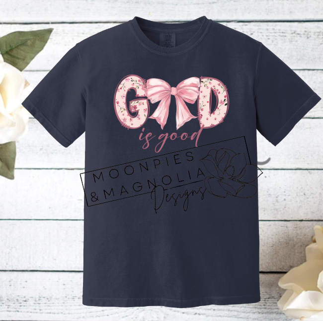 GOD IS GOOD BOW COMFORT COLOR T-SHIRT