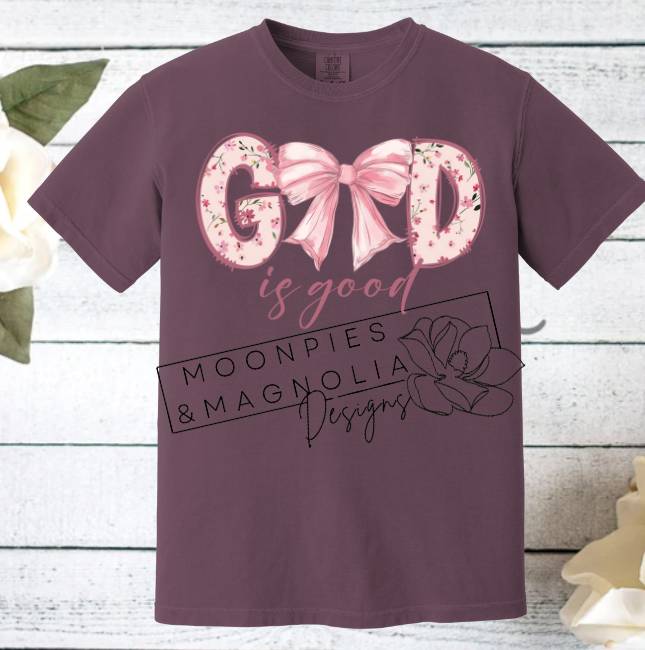 GOD IS GOOD BOW COMFORT COLOR T-SHIRT