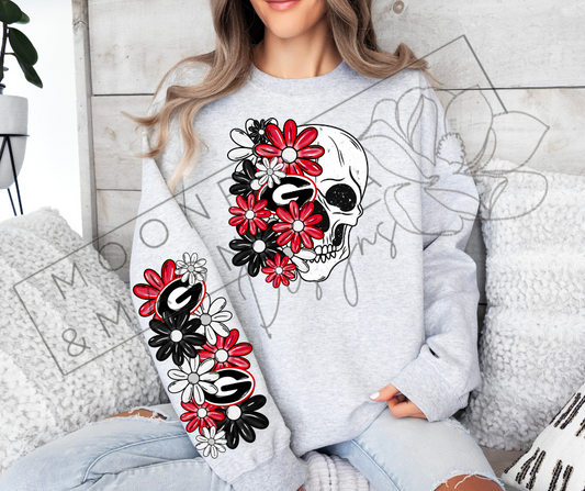 FLORAL GEORGIA SKULL CREWNECK